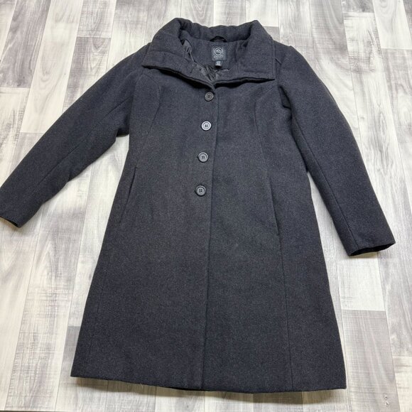 ✅Womens M Stormtech Performance Wool Blend Coat Charocal Grey Button Up Jacket - Picture 1 of 13